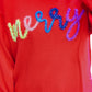 More The Merrier Red Pop Up Lurex Sweater