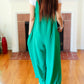 Summer Dreaming Emerald Wide Leg Suspender Overall Jumpsuit