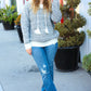 Holiday Happy Charcoal Two Tone Knit Tassel Sweater Hoodie