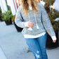 Holiday Happy Charcoal Two Tone Knit Tassel Sweater Hoodie