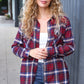 Make a Move Cabernet Plaid Button Down Long Sleeve Top