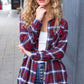 Make a Move Cabernet Plaid Button Down Long Sleeve Top