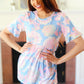 Seize The Day Blue & Pink Babydoll Ruffle Sleeve Top