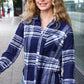 Casual Chic Blue Plaid Button Down Long Sleeve Top