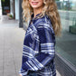 Casual Chic Blue Plaid Button Down Long Sleeve Top