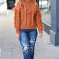 Joyful Days Rust Cable Knit Tassel Fringe Sweater