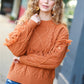 Joyful Days Rust Cable Knit Tassel Fringe Sweater