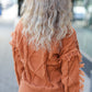 Joyful Days Rust Cable Knit Tassel Fringe Sweater