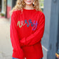 More The Merrier Red Pop Up Lurex Sweater