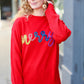 More The Merrier Red Pop Up Lurex Sweater