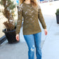 Casual Chic Olive Pointelle Lace Shoulder Knit Sweater