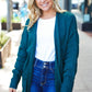 Everyday Hunter Green Striped Knit Open Cardigan