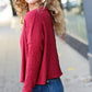 Stay Awhile Red Ribbed Dolman Cropped Sweater