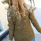 Casual Chic Olive Pointelle Lace Shoulder Knit Sweater