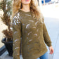 Casual Chic Olive Pointelle Lace Shoulder Knit Sweater