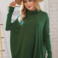 Hunter Green Cashmere Feel Turtleneck Sweater