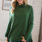 Hunter Green Cashmere Feel Turtleneck Sweater