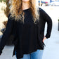 Sublime Black Hacci Dolman Pocketed Sweater Top