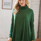 Hunter Green Cashmere Feel Turtleneck Sweater