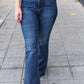 Judy Blue Dark Wash High Rise Flare Back Pocket Detail Jeans