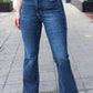 Judy Blue Dark Wash High Rise Flare Back Pocket Detail Jeans