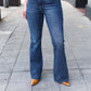 Judy Blue Dark Wash High Rise Flare Back Pocket Detail Jeans