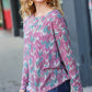 Magenta & Teal Vintage Two Tone Knit Top