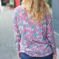 Magenta & Teal Vintage Two Tone Knit Top