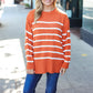 Stand Out Rust Striped Oversized Knit Sweater