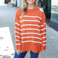 Stand Out Rust Striped Oversized Knit Sweater