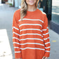 Stand Out Rust Striped Oversized Knit Sweater