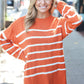 Stand Out Rust Striped Oversized Knit Sweater