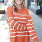 Stand Out Rust Striped Oversized Knit Sweater