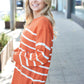 Stand Out Rust Striped Oversized Knit Sweater