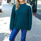 Fall Vibes Hunter Green Rib Knit Large Stitch Oversized Sweater