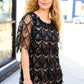 Feeling The Love Black & Gold Diamond Pattern Sequin Fringe Dress