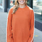 Fall Vibes Rust Rib Knit Large Stitch Oversized Sweater