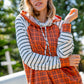 Rust Plaid French Terry Raglan Hoodie