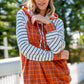 Rust Plaid French Terry Raglan Hoodie