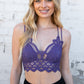 Lilac Crochet Lace Bralette with Bra Pads