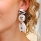 Snowman Beaded & Rhinestone Dangle Earrings