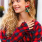 Christmas Tree Beaded & Rhinestone Dangle Earrings