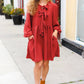 Feeling Femme Marsala Ribbon Bow Tie Babydoll Dress