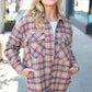 Be You Best Taupe Plaid Quilt Lined Button Down Shacket