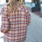 Be You Best Taupe Plaid Quilt Lined Button Down Shacket