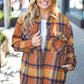 You Got This Camel Plaid Quilt Lined Button Down Shacket