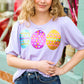 Turn Heads Lilac Sequin Easter Egg Terry Top