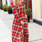 Adorable In Red Plaid Ruffle Detail Fit & Flare Midi Dress