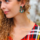 Green Christmas Sweater Acrylic Dangle Earrings