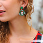 Green Christmas Sweater Acrylic Dangle Earrings